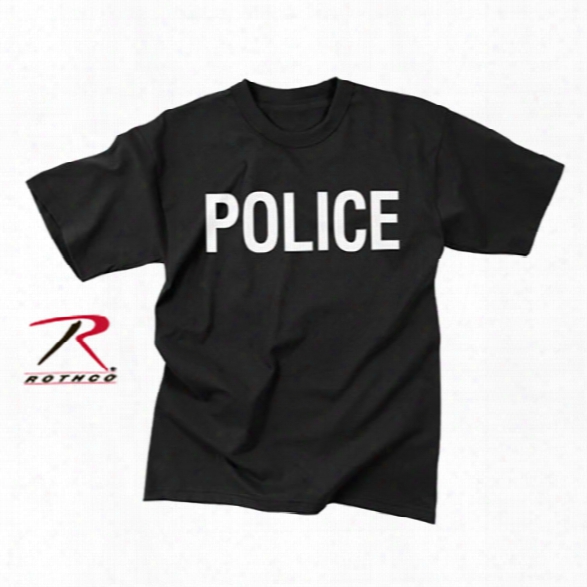 Rothco Double Sided Police T-shirt, Black, 3xl - Black - Male - Included