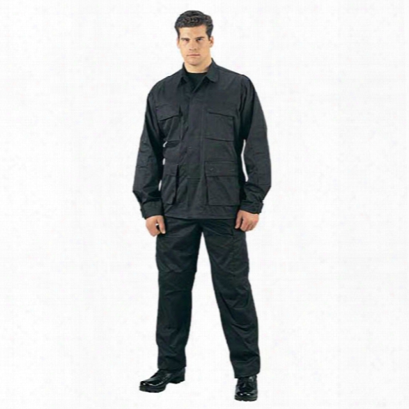 Rothco Rip-stop Bdu Pant, Black, Large Long - Black - Male - Included