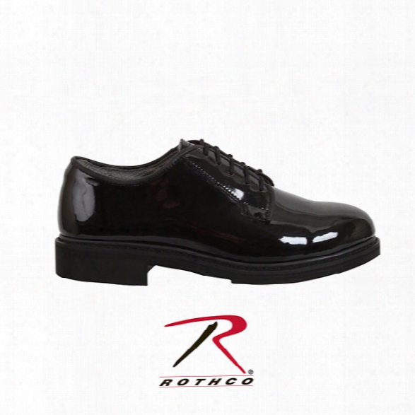 Rothco Uniform Hi-gloss Oxford Dress Shoe, Black, 10.5 M - Black - Male - Included