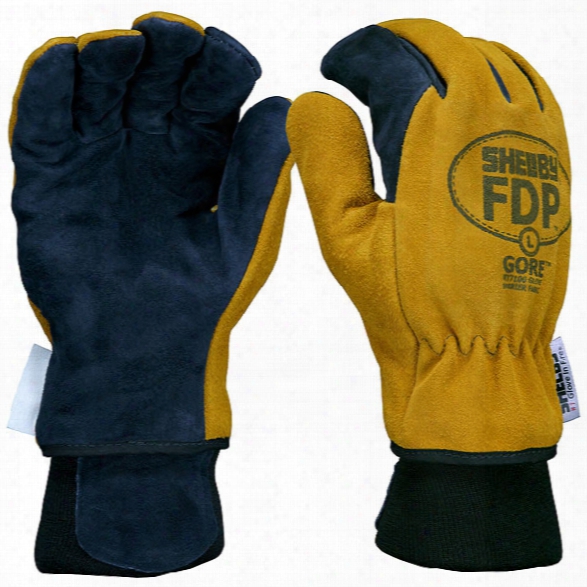 Shelby Glove Fire Fighter Gloves, Pigskin W/ Gore Rt7100 Glove Barrier, Gold/black, Xx-large, Wristlet - Black - Male - Included