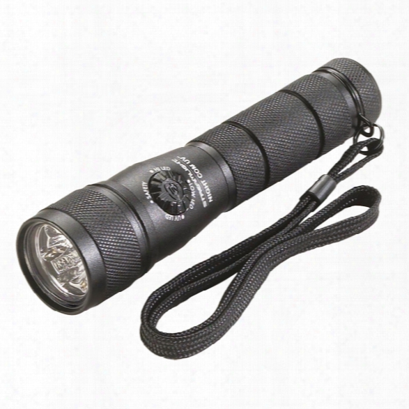 Streamlight Night Com Uv Led Flashlight, 3-cr123a, Hi/lo - Black - Male - Included