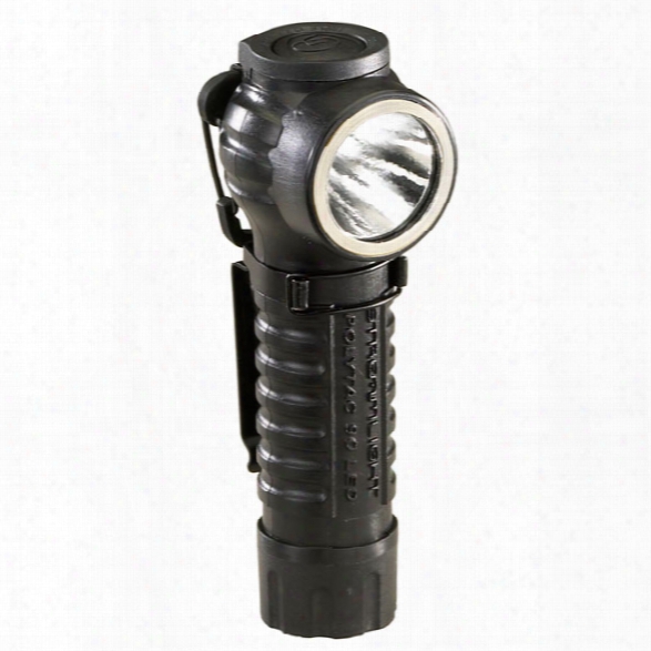 Streamlight Poly Tac 90 Led Flashlight W/ 2-3v Cr123a Lithium Batteries, Black - Black - Male - Included