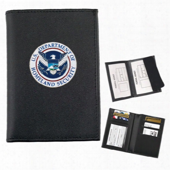 Strong Leather Double Id & Credit Card Case For Your Challenge Coin, Black - Black - Male - Included