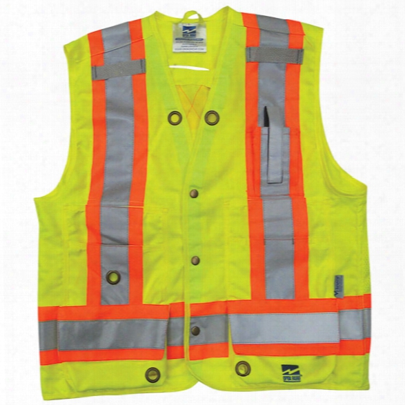 Viking Open Road Surveyor Vest, Fluorescent Green, 2x-large - Green - Male - Included