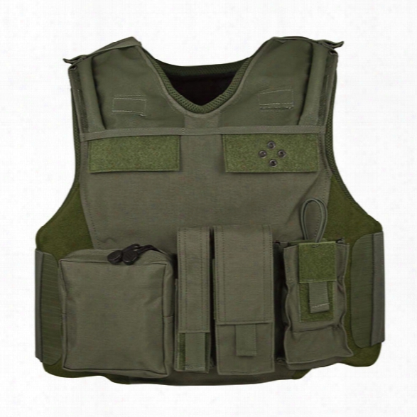 American Body Armor Tac Carrier, Clean (psec Color & Panel Size) - Black - Male - Included