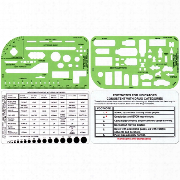 Bear-aide, Inc. Deluxe Pocket Traffic Template Set - Black - Unisex - Included