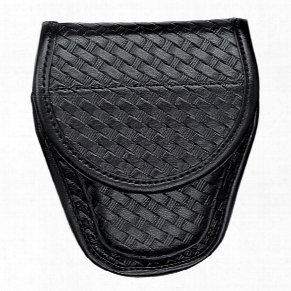 Bianchii 7918 Ultimate Hinge Cuff Case, Closed Top, Plain Black, Chrome Snap For Safariland Ultimate Hinge Cuffs & Asp 300 Rigid Cuffs - Black - Unisex - Include