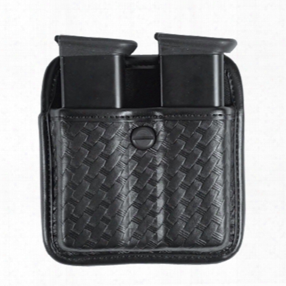 Bianchi 7922 Triple Threat Ii Dbl Mag Pouch Open Top, Basketweave For Beretta 92f/96f/8000/8040/cougar, Glock 17/19/22/23, S&w M&p 9mm .40/sw99, Sig P - Black -