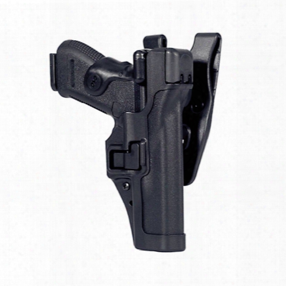 Blackhawk Serpa Level 3 Duty Holster, Matte Black, Lh, Fits Glock 17/19/22/23/31/32 - Carbon - Male - Included