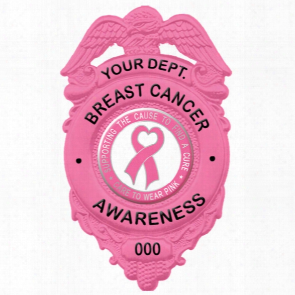 Blackinton Breast Cancer Awareness Badge, 2-9/16" X 1-9/16" - Pink - Male - Included