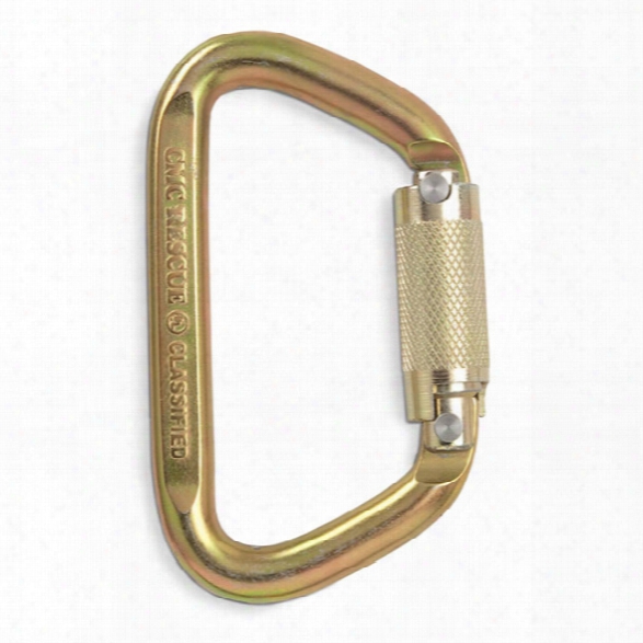 Cmc Rescue Carabiner, 3-stage Auto-locking Steel D, Gold - Gold - Unisex - Included