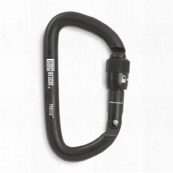 Cmc Rescue Protech Key-lock Carabiner, Aluminum, Screw-lock, Black - Black - Male - Included