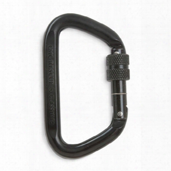 Cmc Rescue Standard Rescue Carabiner, Screw-lock Gate, Black - Black - Male - Included