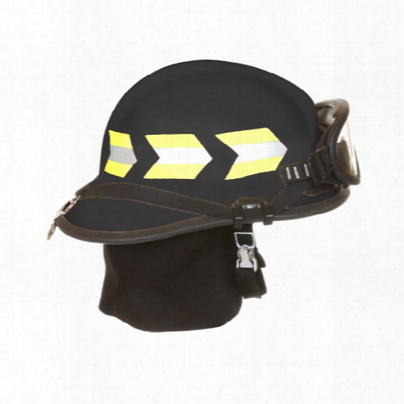 Fire-dex 911 Modern Deluxe Fire Helmet, Ess Goggles, Black - Black - Male - Included