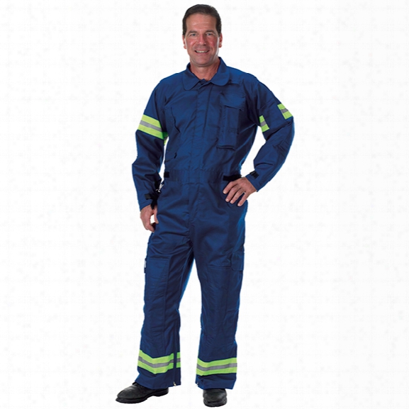 Lakeland Extrication Coverall, 9oz 100% Fr Cotton With L/s/l Reflective Trim, Royal Blue, 2x-large - Royal - Male - Included