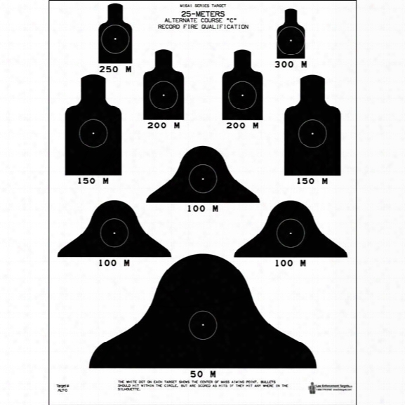 Law Enforcement Targets Dod-m16a1 Target, 25-meter, 25/pk - Black - Unisex - Included