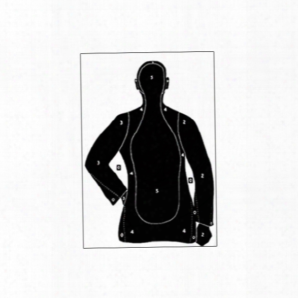 Law Enforcement Targets Paper Target, 25 Yard Silhouette, Black, 25/pk - Black - Unisex - Included