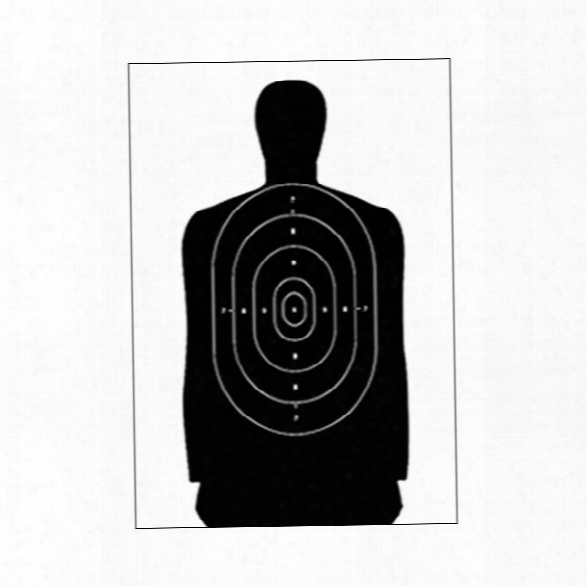 Law Enforcement Targets Standard Paper Target, Full Size Silhouette, Black, 25/pk - Black - Unisex - Included