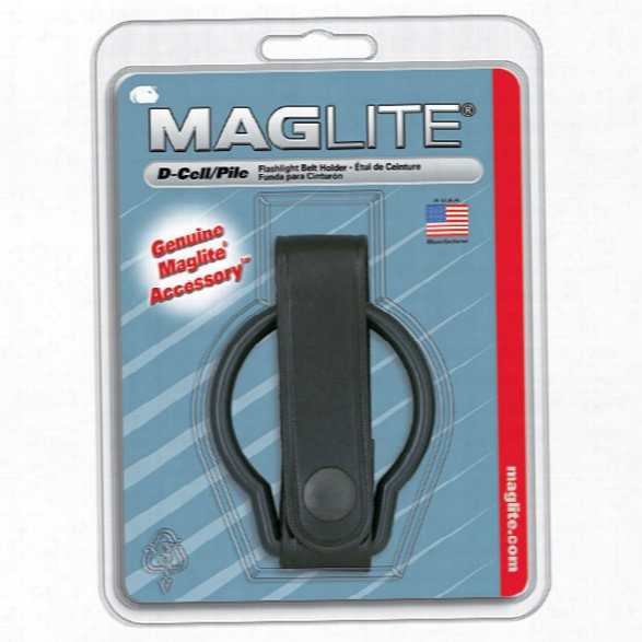 Mag-lite Belt Holder, Plain Leather, For Maglite&reg; C Cell Flashlight - Black - Male - Included