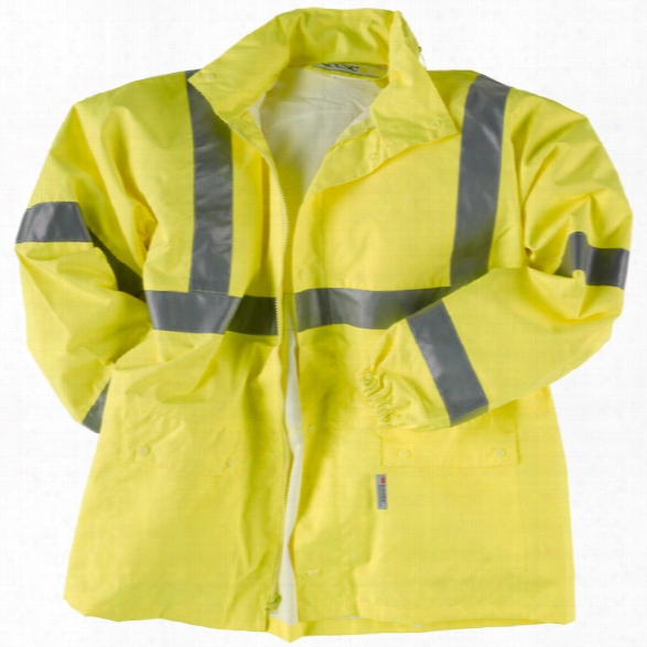 Neese Airtex 36in Hi-vis Lime Breathhable/waterproof/windproof Parka, W/tuck-away Hood, Class 3, 2xl - Silver - Male - Included