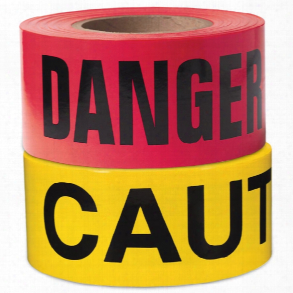 Presco 2.5-mil All-weather Barricade Tape, Red W/ Black Lettering, Danger Danger Danger - Yellow - Unisex - Excluded