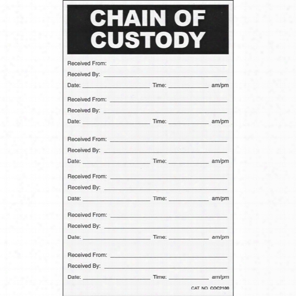 Sirchie Chain Of Custody Labels, 3-1/2 In. X 6 In., 100 Per Pack - Male - Included