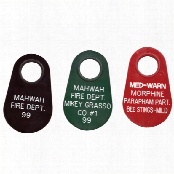 American Trade Mark Accountability Tag, 5 Lines  Of Text, Provide Color (1-9) - Red - Male - Included