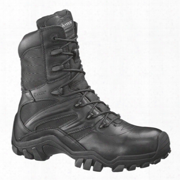 Bates 8" Delta-8 Side Zip Boots, Black, 10.5, Extra-wide - Metallic - Male - Included