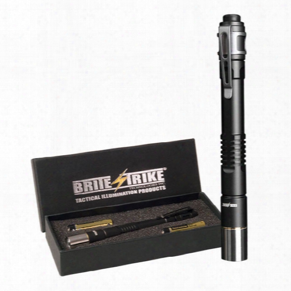 Brite-strike Executive Precision Lighting Instrument, Led Penlight W/ Hi/lo/strobe, Black - Blue - Male - Included