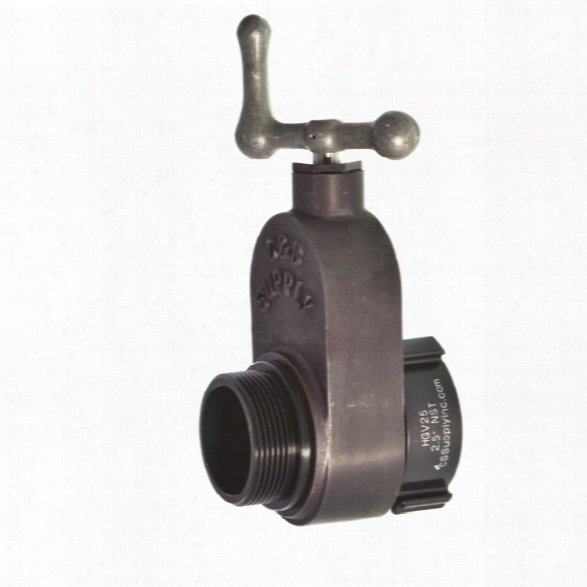 C&s Supply Hydrant Gate Valve, 2.5" F. X 2.5" M. With 'l' Shaped Handle - Nst Only - Unisex - Included