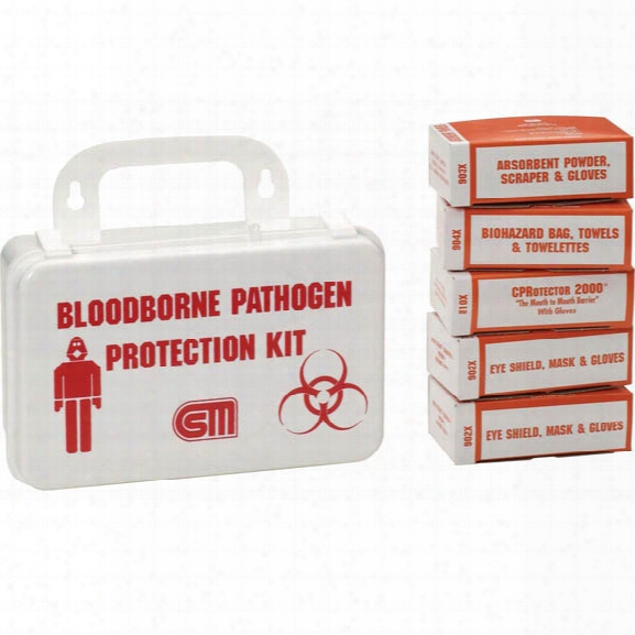 Certified Safety Deluxe Bloodborne Pathogen Kit W/ Polypropylene Wall-mountable Carry Case - Green - Male - Included