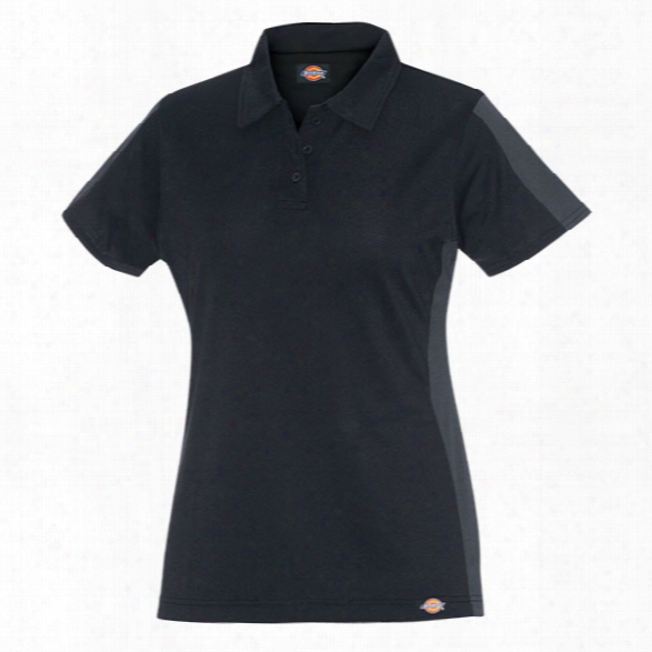 Dickies Womens Performance Colorblock Polo, Black/charcoal, 2xl - Black - Male - Included