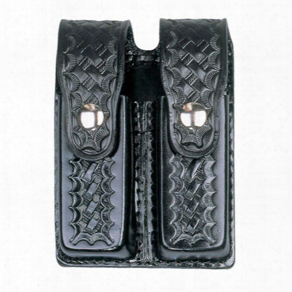 Dutyman 8511 Double Mag Holder, Plain Black, Gold Snaps, Fits Glock 20/21 - Black - Unisex - Included