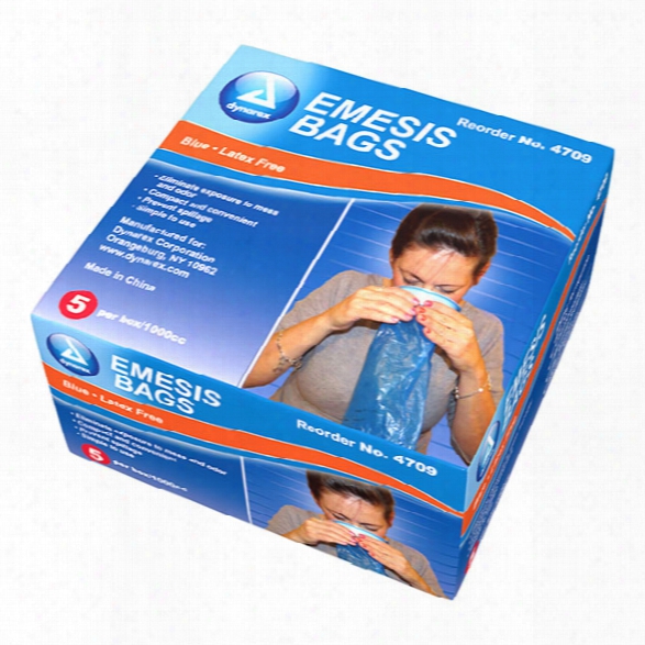 Dynarex (5bags/box) Dynarex Emesis Bag, Blue - Blue - Unisex - Included