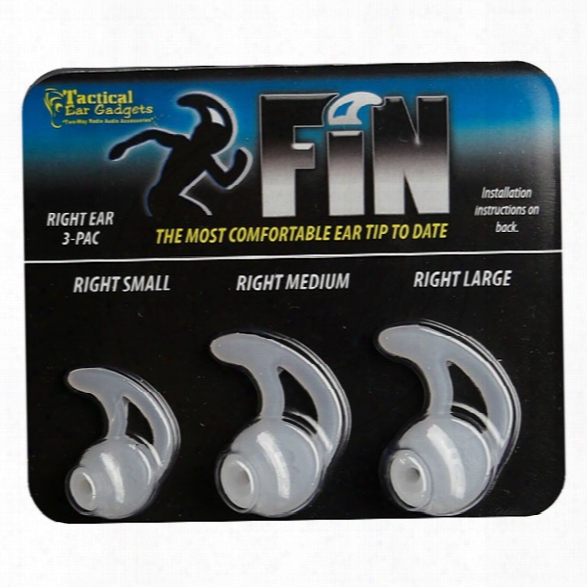 Earphone Connection (3/pk) Fin Silicone Ear Tip, Left, All Sizes - Unisex - Included