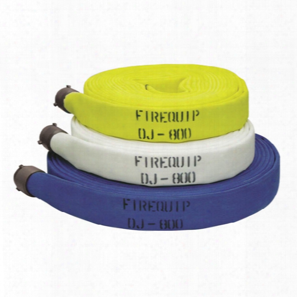 Firequip 800 Fire Hose, 1-1/2" X 100-ft., Blue - White - Male - Excluded