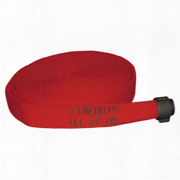 Firequip Double Jacket Nylon Fire Hose, Aluminum Nst, 1.5-in. X 100-ft., Red - Blue - Male - Excluded