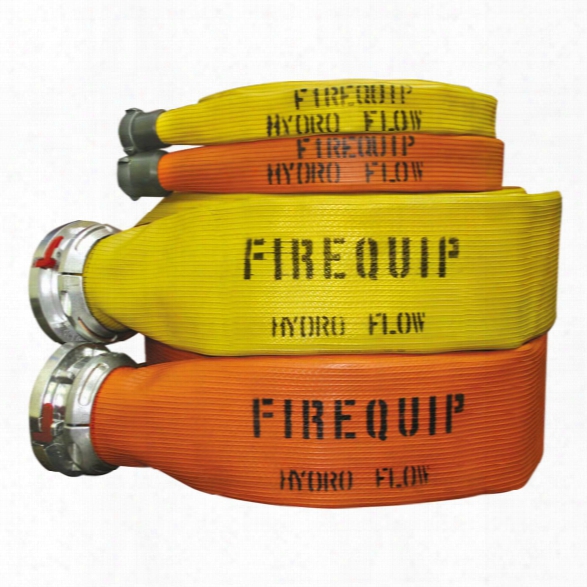 Firequip Hydro Flow Fire Hose, 1-1/2" X 100-ft., Red - Yellow - Male - Excluded