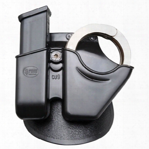 Foubs Handcuff/mag Combo, Paddle, Fits 9mm/.40 Universal Double Stack - Male - Included