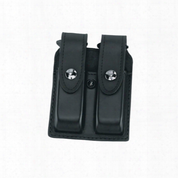 Gould & Goodrich 647 Double Magazine Case, Plain Black, Nickel Snap, Sig P220, P225, P239, P245 - Black - Unisex - Included