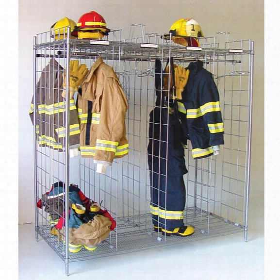 Groves Free-standing Ready Rack, 108", 12-section, Double-sided System - Chrome - Male - Included