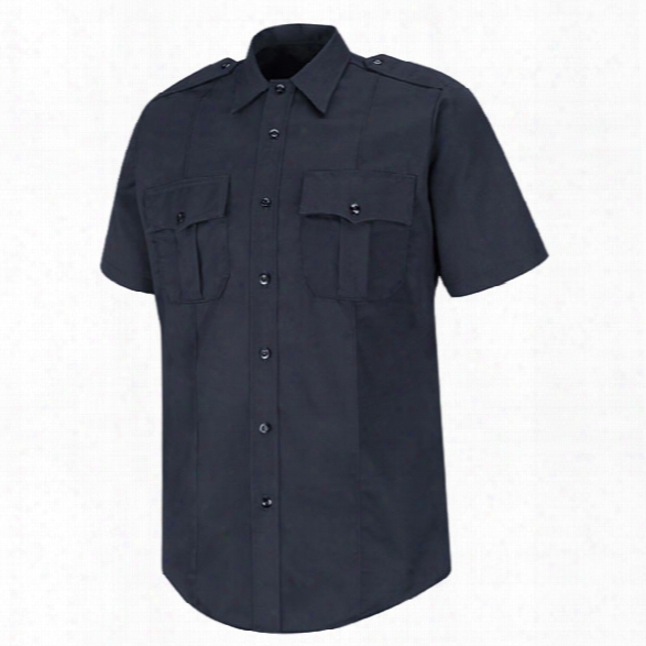 Horace Small Cotton Button-front Long Sleeve Shirt, Dark Navy, 2x-large With 32/33 Sleeve - Blue - Male - Included