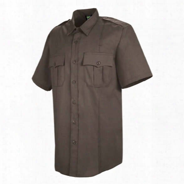 Horace Small Deputy Deluxe Short Sleeve Shirt, Brown, 14.5 Collar, 65% Poly/35% Rayon - Brown - Male - Included