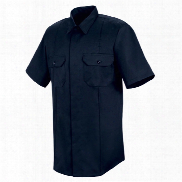 Horace Small New Dimension Concealed Button Front Short Sleeve Shirt, Dark Navy, 2x-large - Blue - Male - Included