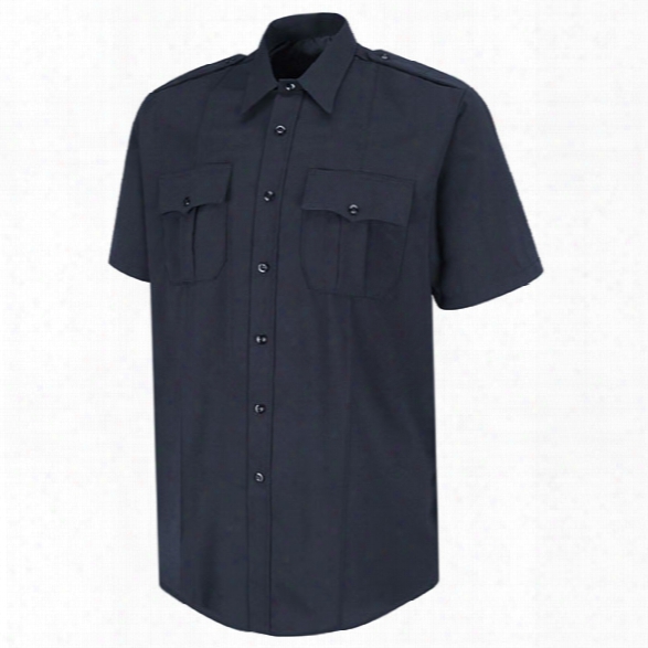 Horace Small New Generation Stretch Short Sleeve Shirt, Dark Navy, 14.5 Collar - Wool - Female - Included