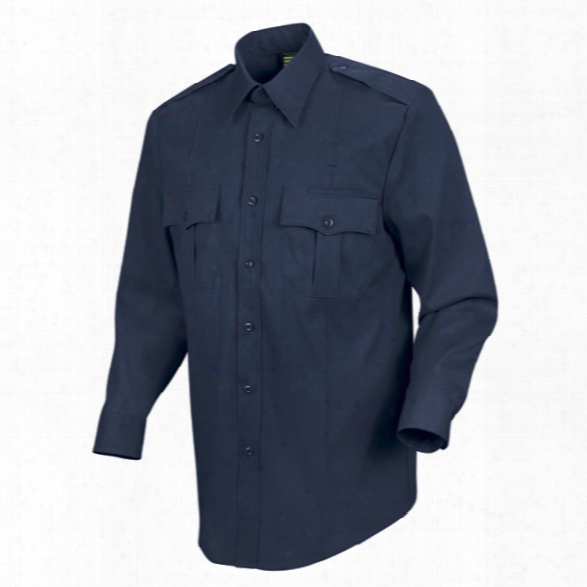 Horace Small Sentry Ls Button Front Shirt, Dark Navy, 14.5 Collar, 32 Sleeve - Blue - Male - Included