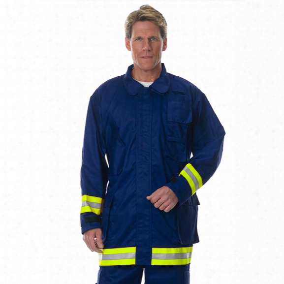 Lakeland Extrication Coat, 9oz 100% Fr Cotton With L/s/l Refelctive Trim, Royal Blue, 2x-large - Royal - Male - Included