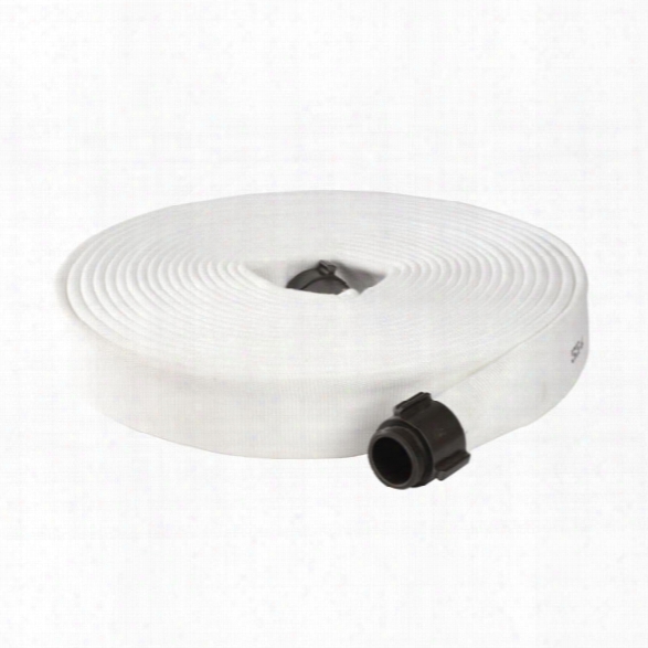 North American Fire Hose 50-ft. Double Jacket Attack Fire Hose, 1.5", White - White - Unisex - Excluded