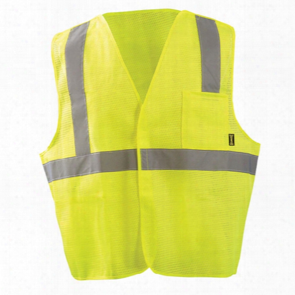 Occunomix Class 2 5 Point Breakaway Mesh Vest, Yellow, 2x-large - Silver - Unisex - Included