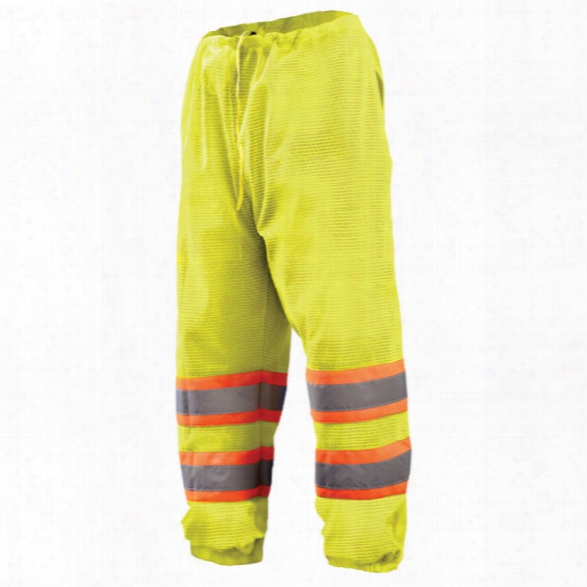 Occunomix Class E Two-tone Mesh Pants, Yellow, 2x-large - 4x-large - Silver - Unisex - Included